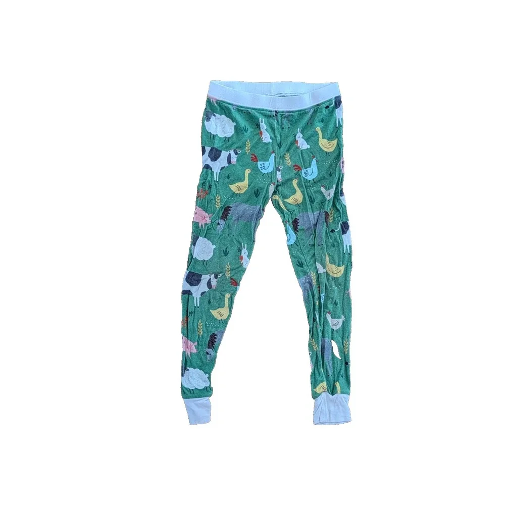 Little Sleepies Green Farm Animals 2T 2 Piece Pajama Set Bamboo Viscose Retired
